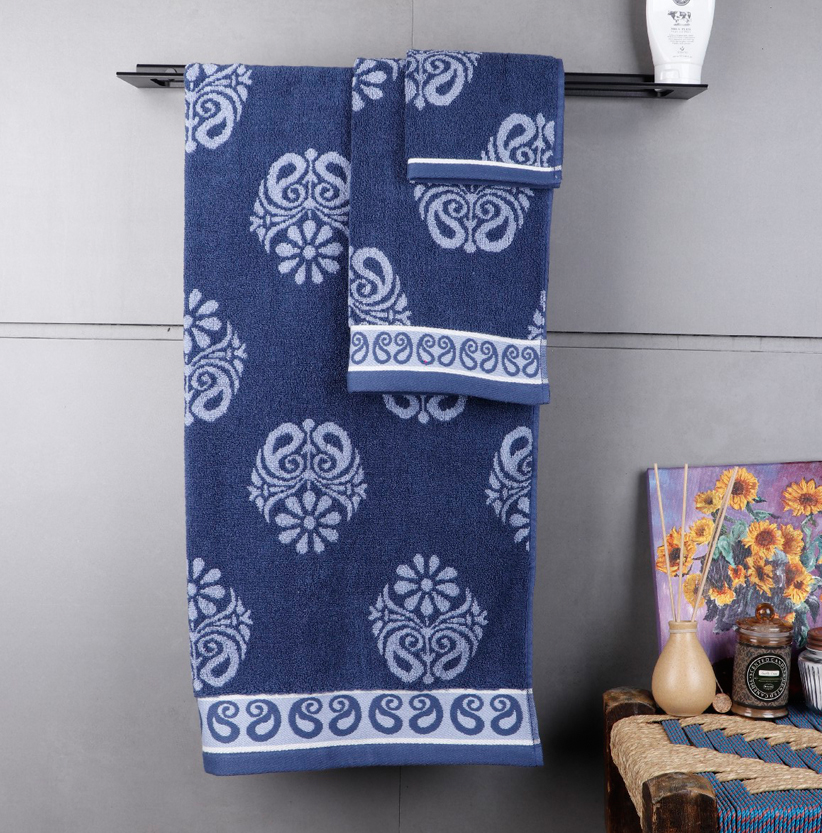 Indigo Elegance Indian Print Towel Set - Image 4